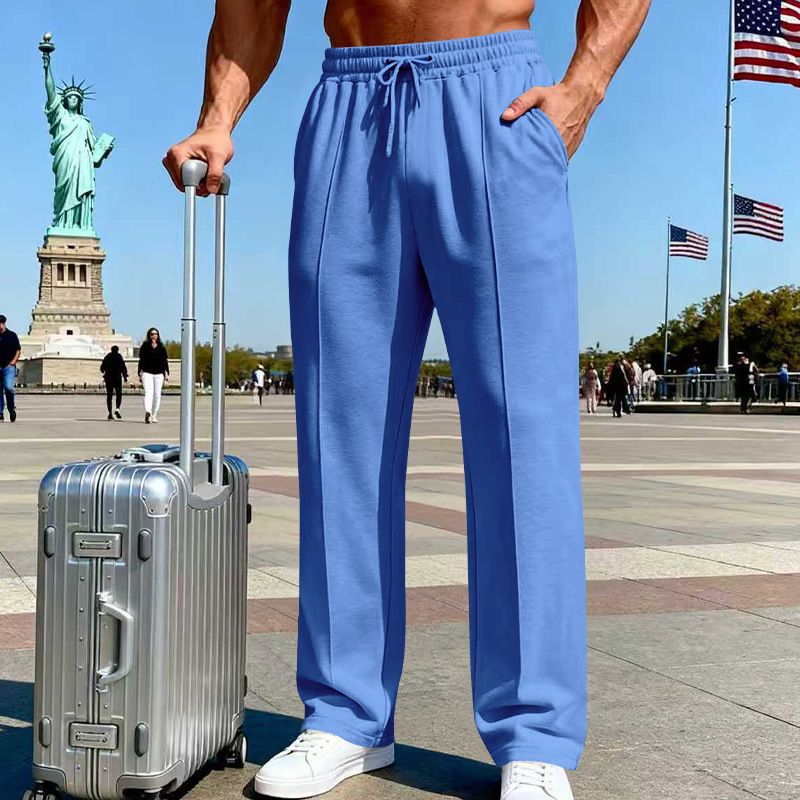 📢📢40 % DE RÉDUCTION !! ⏰Pantalon droit pour homme à taille élastique avec cordon de serrage